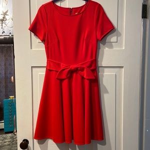 Kate Spade red short sleeve skater style dress with bow detail XS